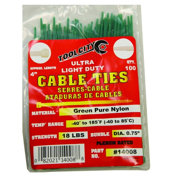 Tool City 14008 14008 4 In. L Green Cable Tie 100 pc