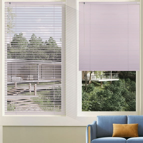 No Tool Cordless Horizontal Window Blinds - Easy Install, Waterproof & Kitchen-Friendly, Perfect for Bathroom, Rental, Nursery & Office-Light Purple-23 1/2"W x 52"L-Custom Size