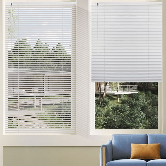 No Tool Cordless Horizontal Window Blinds - Easy Install, Waterproof & Kitchen-Friendly, Perfect for Bathroom, Rental, Nursery & Office-White-26 1/2"W x 36"L-Custom Size