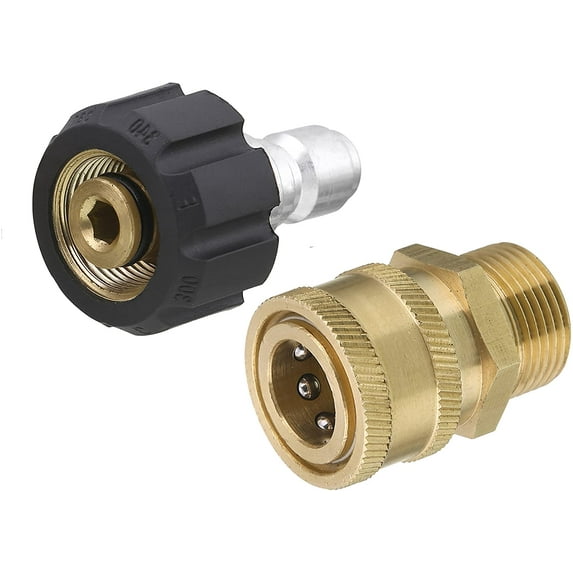 Tool Daily Pressure Washer Adapter Set, Quick Connect Kit, M22 14mm to M22 Metric Fitting, 5000 PSI