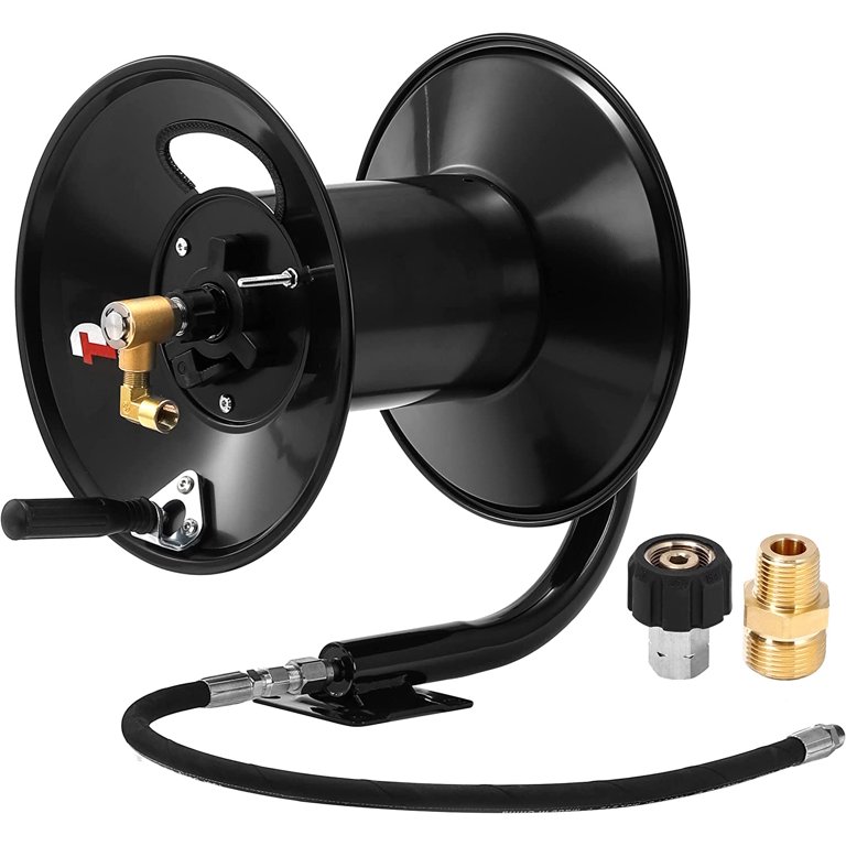 Tool Daily Pressure Washer Hose Reel, 150 FT Heavy Duty Steel Hose 