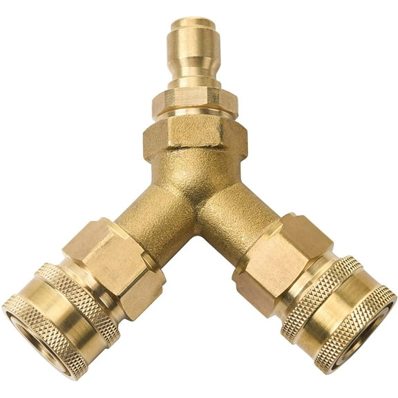 Tool Daily Pressure Washer Tee, Splitter Coupler, Quick Connect Two Gun to One Power Washer, 3/8 inch Fitting