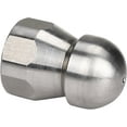thumbnail image 1 of Tool Daily Stainless Steel Fixed Sewer Jet Nozzle, Button Nose 3/8 Inch Female 4.0 Orifice, 4000 Psii, 1 of 5