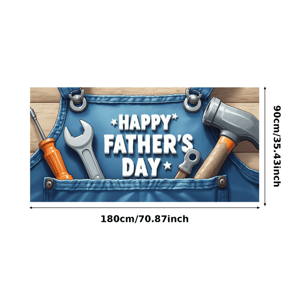 Tool Design Father's Day Banner Durable Polyester Celebration Banner for Father's Day Party Indoor Decoration