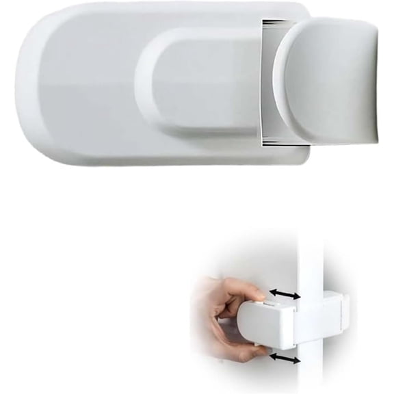 Tool-Free Childproof Door Safety Lock - Dual-Sided Release Slide-On Latch for Standard Interior Doors (Select Quantity)