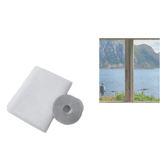 Tool-Free DIY Window Mesh Screen, Sturdy Polyester Bug Barrier, Clear View Mosquito Net for Home Balcony and RV