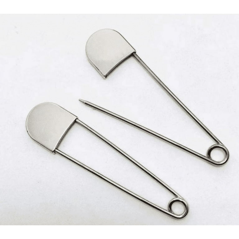 Tool Gadget Large Safety Pins, 3inch Safety Pins, 2PCS Stainless Steel  Safety Pins Large, Silver Huge Strong Safety Pins, Extra Large Laundry Pins  for