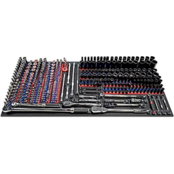 Tool Grid TLG-SOCKETBDL400 Metric & SAE Toolgrid Holder Bundle for 0.25, 0.38 & 0.5 in. Drive Tools, Red & Black