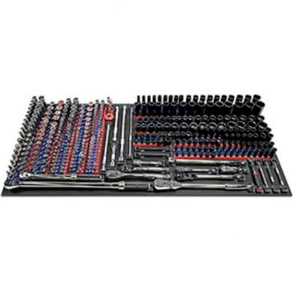 Tool Grid TLG-SOCKETBDL400 Metric & SAE Toolgrid Holder Bundle for 0.25, 0.38 & 0.5 in. Drive Tools, Red & Black