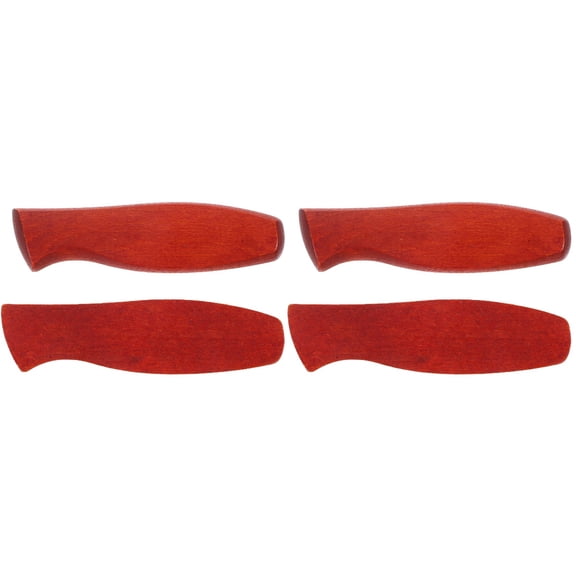 FENGGUIQU Dark Brown Wooden Stainless Steel Kitchen Repair Handles 2 Sets Anti Skid Replacement