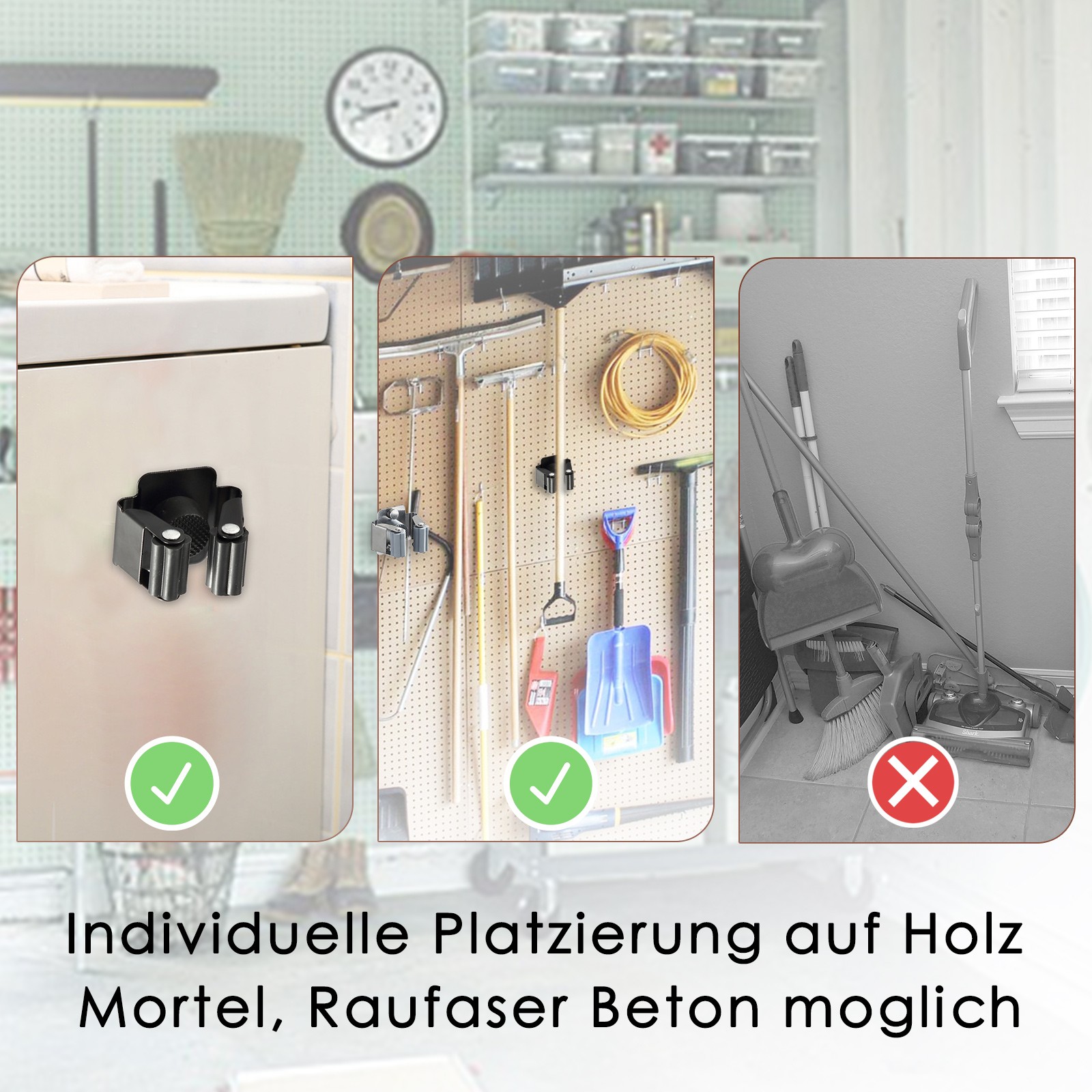 Tool Holder 304 Stainless Steel Prevents The Mop Holders From Rusting