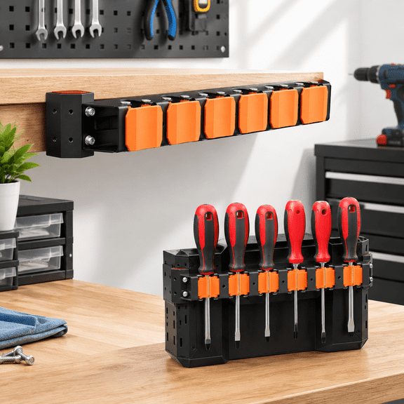 Tool Holder Compatible with Toughbuilt Stacktech Toolbox Rail, Clamp-On Side Organizer for Precision Hand Tools