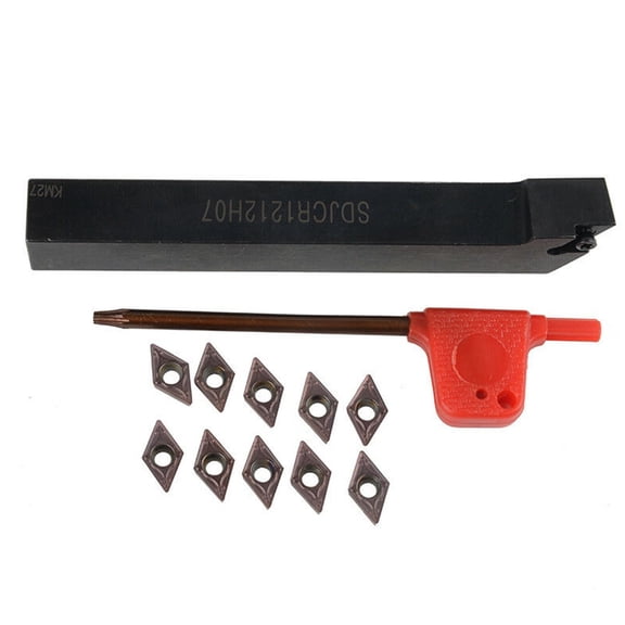 Tool Holder SDJCR1212H07 Alloy Steel Lathe Turning Tool Holder with 10 Carbide Inserts for Precision Machining