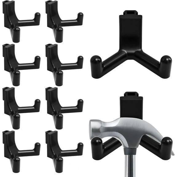 Tool Hook for Lifetime Shed Accessories Shed Organization, Plastic Shed Hooks for Shovels Rakes Knives Scissors Power Tools, Black, 10 Pack