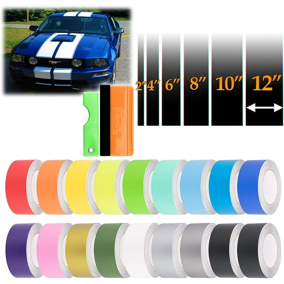 Tool Kit 10" Wide 10FT Long Matte Black Racing Stripes Vinyl Wrap Rally Decals Stripe Sticker