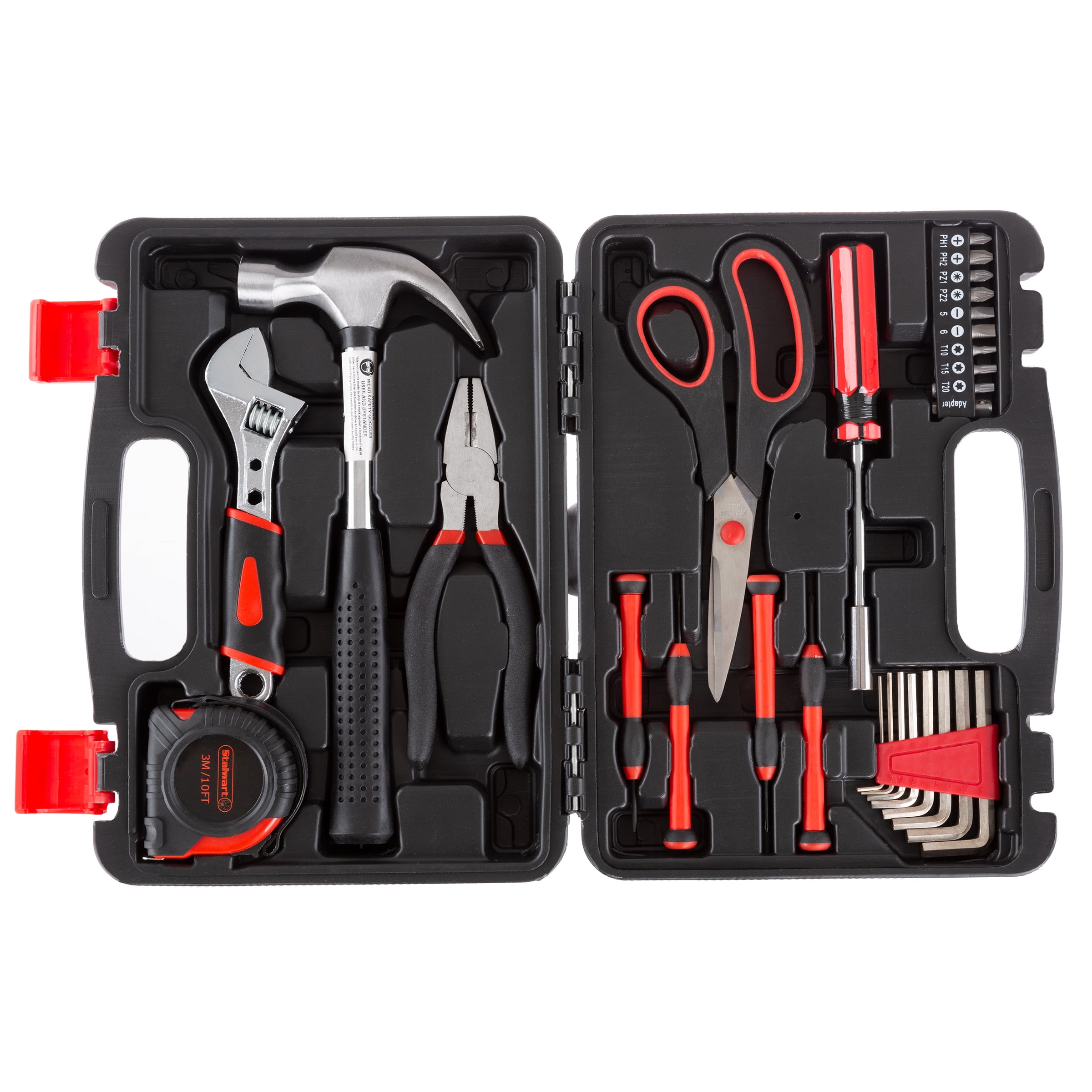 Tool Kit 28 Heat-Treated Pieces with Carrying Case Essential Steel Hand  Tool and Basic Repair Set for Apartments, Dorm, Homeowners by Stalwart 