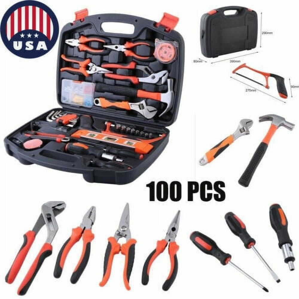 Tool Kit Garden Repair Tools DIY Hard 100 PCS Handy Box Home Household Case Set