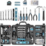Tool Kit for Home, 144 Piece Hand Tool Set with Storage Box, General Basic Repair Tool Set with Hammer, Pliers, Wrenches, Voltage Tester, Measure Tape, Screwdriver Bits