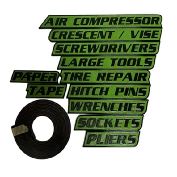Tool Label Pack 3D Printed Reusable Labels for General Storage and ...