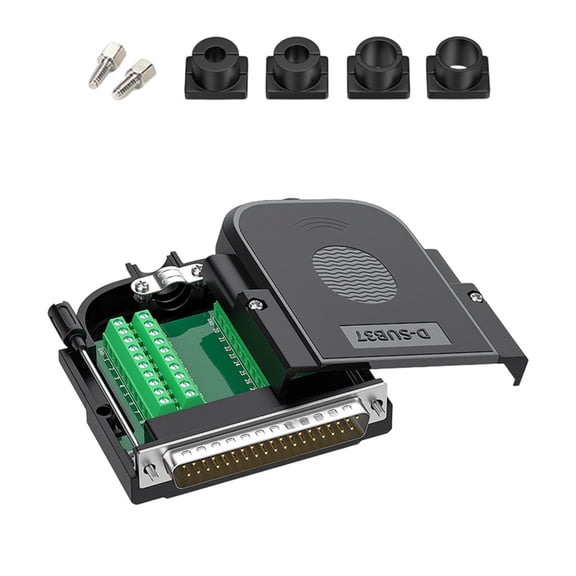Tool Less DB37 Male Port Terminal Adapter With Foldable Housing Thin For Industrial Applications