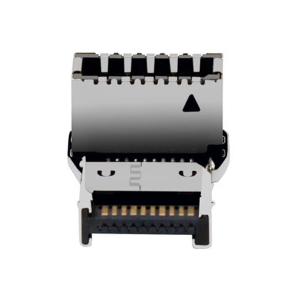 Tool Less USB3.1 Right Angled Connector for Front Panel Type C and Motherboards Type E