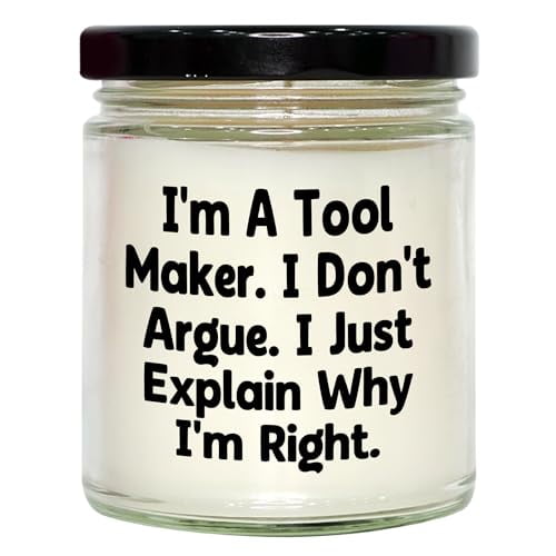 Tool Maker Gifts: Funny Vanilla Soy Candle for Graduation with Inspirational Quote, Hand-Poured 9oz Candle for Men or Women, Friends or Coworkers