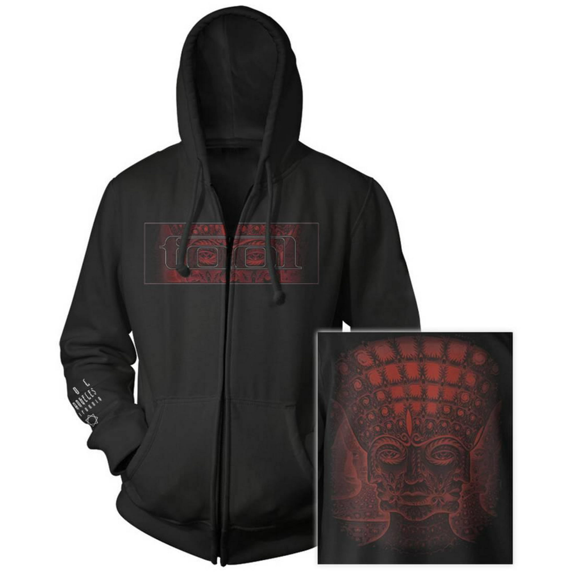 Tool Men's Red Face Zippered Hooded Sweatshirt Large Black - Walmart.com