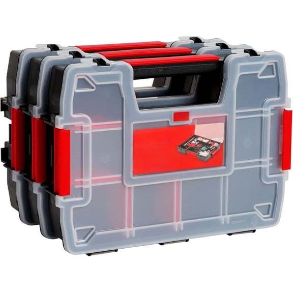 Tool Organizer, 2-Packs with 14-Compartments, Lid Includes Secure Latch (CMST60944M)
