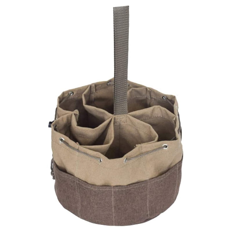 Tool Organizer Bag, Soft Sided Drawstring, Nylon Webbing Handle. Durable Canvas Construction for Electrician, Carpenter