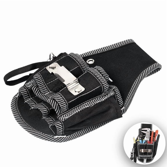 Tool Organizer Waist Pocket Canvas Electrical Worker Storage Bag Multifunctional Lightweight Durable with Multiple Separate Sleeves for Holding Screwdrivers, Pliers, Electric Knife and Other1pcs