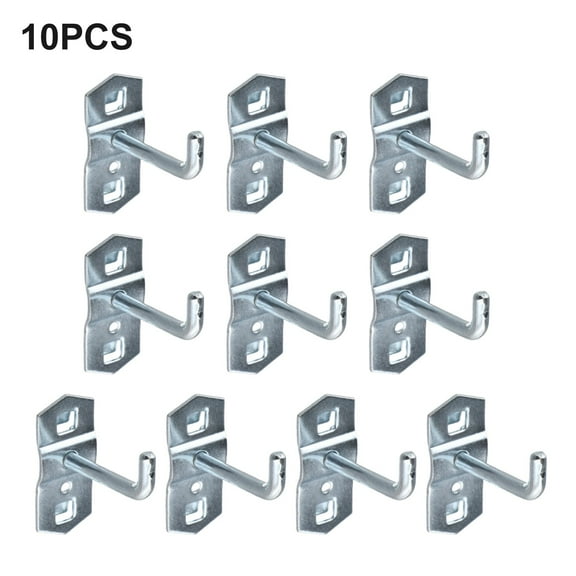 Tool Organizer Wall Hooks,10 Pack 50mm Slanted Pegboard Hooks,Steel Storage Hangers for Garage Workshop,Versatile Tool Holder Set for Organizing Tools and Equipment