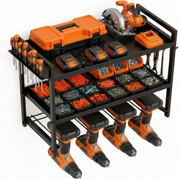 Tool Organizerdrill rack-Wall Mounted3-Tier66 lb CapacitySuitable for Cordless Tool Storage