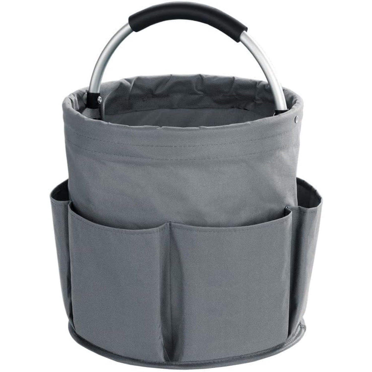 Tool Organizers Bag 34L Collapsible Tool Bag Laundry Organizer Outdoor Camping Garden Harvest Basket Home Bathroom Storage Bath Wash Bag（Black+Grey）
