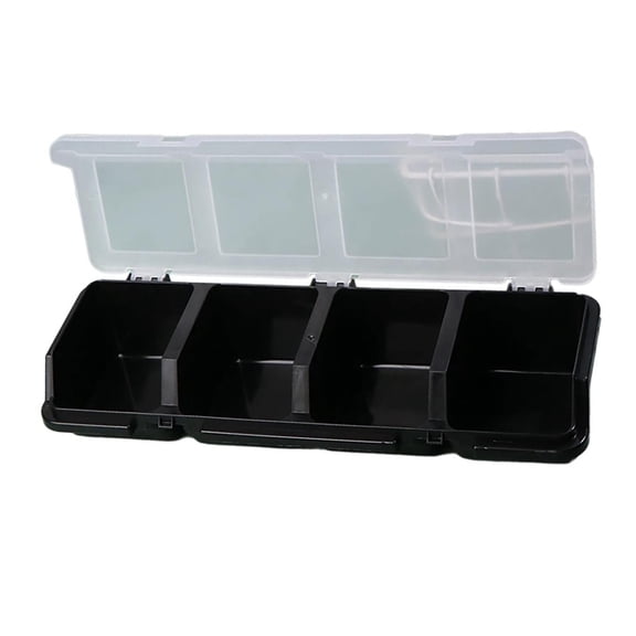 Tool Part Container Bin Parts Storage Box Plastic Screw Organizers Box with 4 Compartment Screw Holder Case Easy to Use