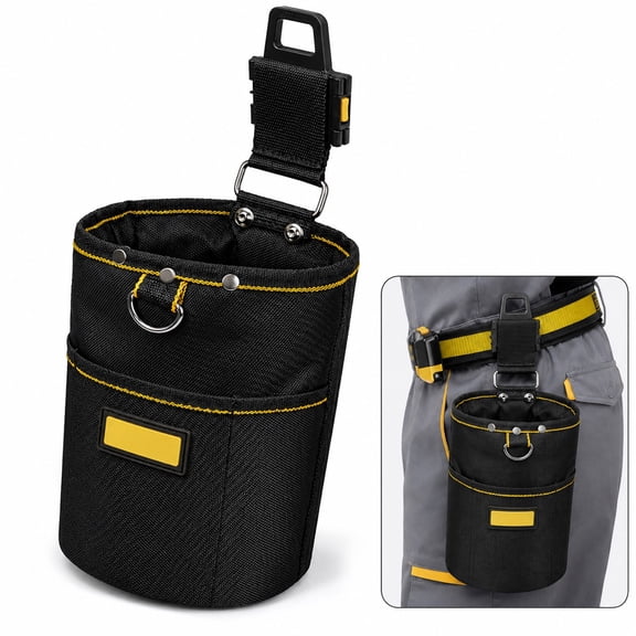 Tool Pouch Belt Bag,Quick-Release Rotatable Tool Pouch With Carabiner Hook,Heavy Duty Canvas Waist Bag For Electricians,Carpenters