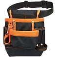 thumbnail image 1 of Tool Pouch - Tool Belt Bag/Utility Pouch for Electrician Carpenter Construction Technician Gardening, Tool Pouch with Belt Clip for Hardware Tools, 8 Pockets, Adjustable Belt Work Apron, Orange, 1 of 7
