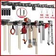 thumbnail image 1 of Garage Tool Storage Rack,ENJOYWOOD 99 inch Wall Mount Garage Tool Organizer With 6 Rails,18 Adjustable Hooks,4 Storage Straps and Metal Expansion Screws,Heavy-Duty Garden Tool Rack, 1 of 9