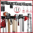 thumbnail image 1 of Garage Tool Storage Rack,ENJOYWOOD 66 inch Wall Mount Garage Tool Organizer With 4 Rails,12 Adjustable Hooks,2 Storage Straps and Metal Expansion Screws,Heavy-Duty Garden Tool Rack, 1 of 9