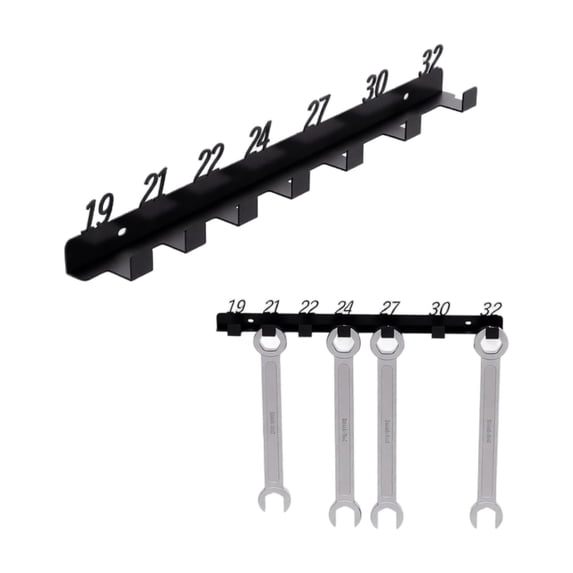 Tool Rack Wall Mount Wrench Organizer for Garage Tool Organization and Storage Black Wall Mounted Storage for Diy Enthusiasts