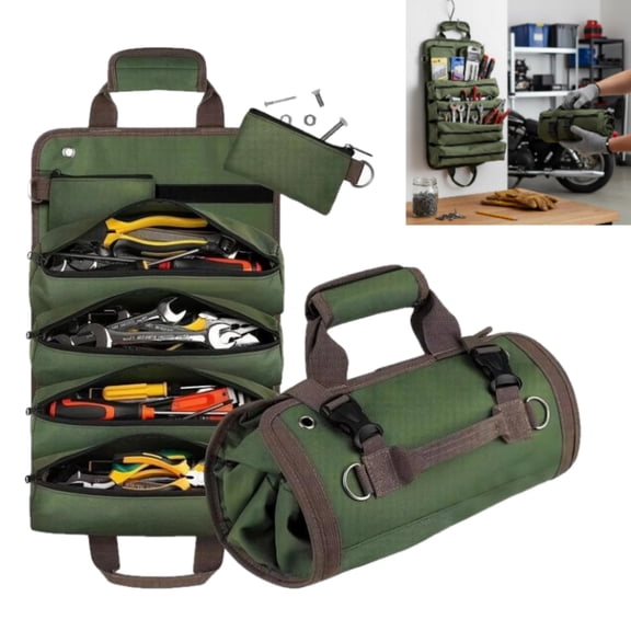 Tool Roll Up Bag – 1680D Heavy Duty Waterproof Organizer with Detachable Pouches for Mechanics