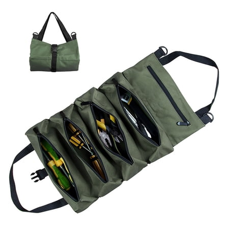 Tool Roll Bag, Tool Bag Small Tool Bag with Detachable Pouches, Heavy Duty Tool Bag
