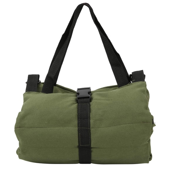 Tool Roll Up Pouch - 16oz Canvas Multi-Purpose Wrench Roll Up Bag, Organizer with 5 Zipper Tool Pockets, Hanging Carrier (Green)