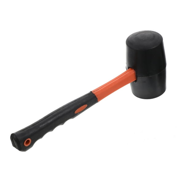 RENACLIPY 1Pc Black Rubber Hammer with Stable Fiber Handle for Home Decoration Use