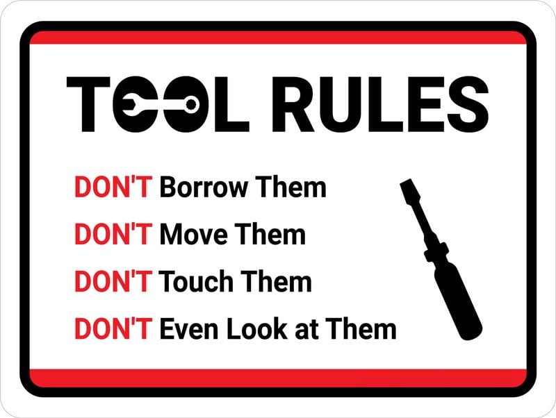 Tool Rules Rust Free Aluminum 12 X 8 In, Weatherproof And Heavy Duty ...