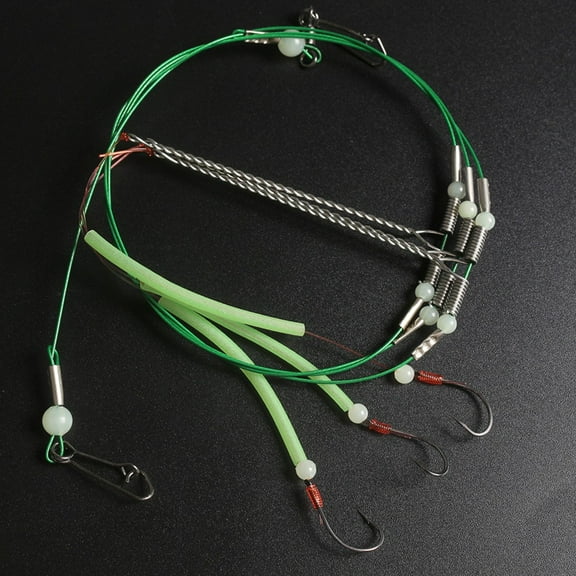 Tool Sea Fishing Tackle 3 Hook Fishhook Flapper Luminous Rig Sea Fishing Tackle Terminal Tackle 14# 3 Hook Accessories 10# Fangkenuo