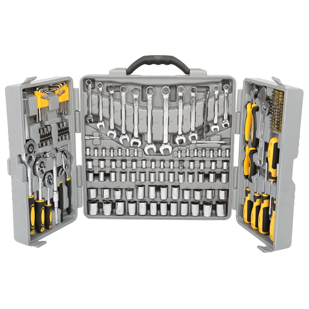 Tool Set 205 Pcs Red, Ratchet Wrench with Sockets Kit Set in Plastic ...