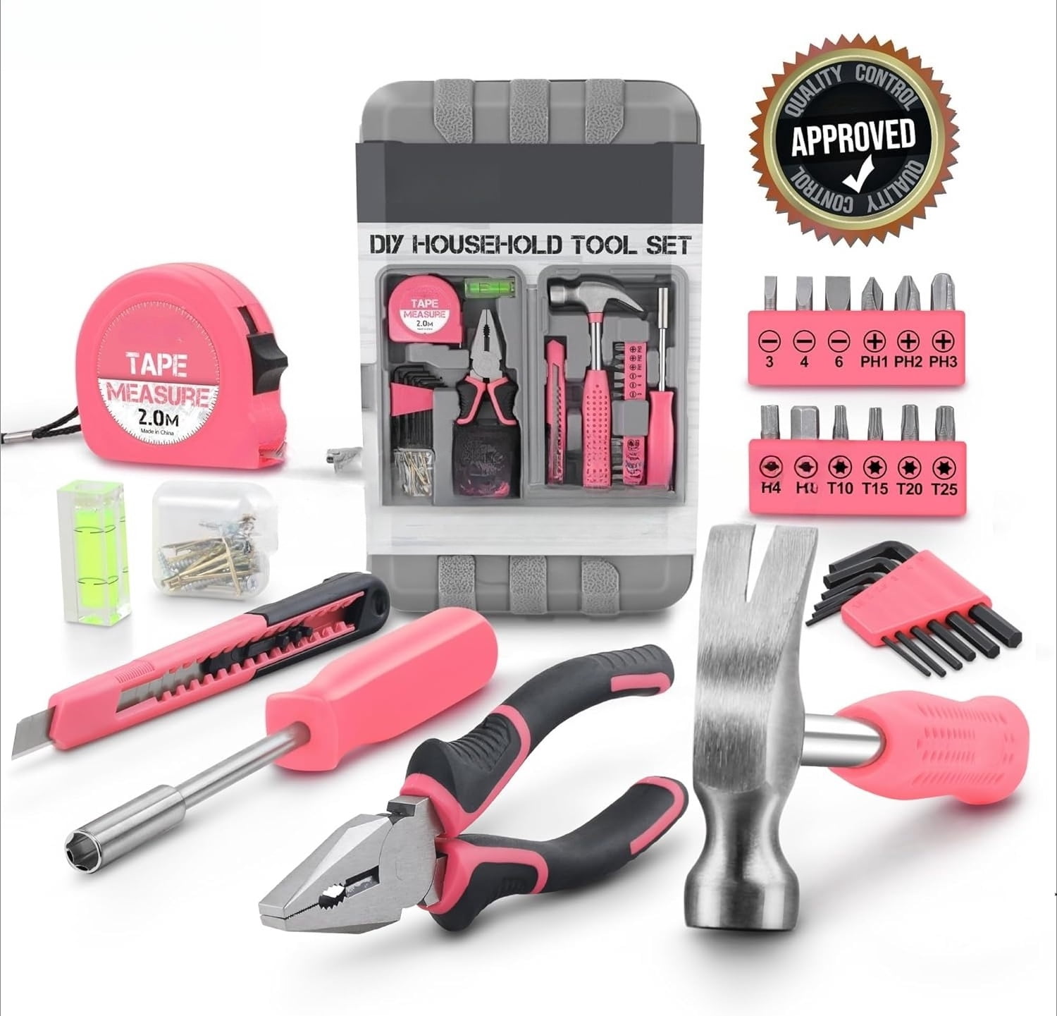 Tool Set 25pc Pink Household DIY Tool Kit for Women. , Household quick ...