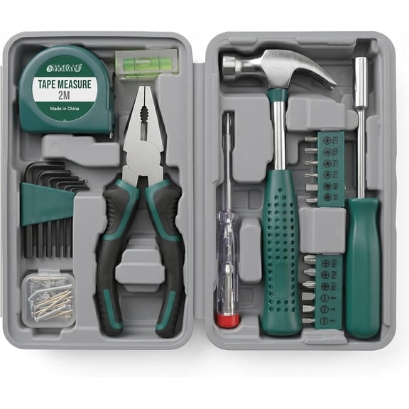 Tool Set 25pc Pink Household DIY Tool Kit for Women. Small Mini Tool Box Set of Starter Basic Ladies Tools