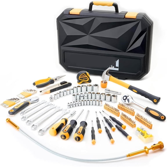 Tool Set, Tool Box Kit for Mechanic and Car, General Household Home Tool Kit, Basic Tool Kit for Home Auto Repair, with Storage Case