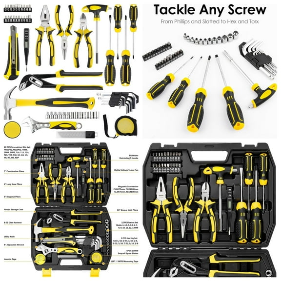 Tool Set Tool Kit 62PCS Homeowner Tool Set Wrench Pliers Screwdriver Set Repair Tool Kit